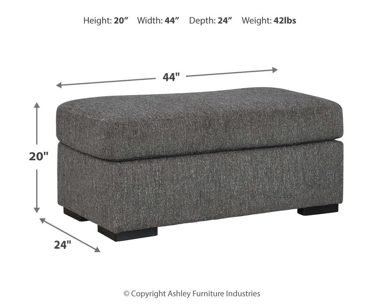 Gardiner Pewter Chair and Ottoman by Ashley at Eve Furniture