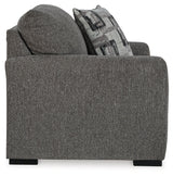 Gardiner Pewter Chair and Ottoman by Ashley at Eve Furniture