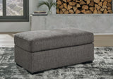 Gardiner Pewter Ottoman by Ashley at Eve Furniture
