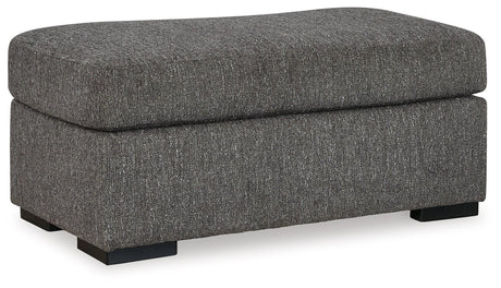 Gardiner Pewter Ottoman by Ashley at Eve Furniture