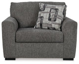Gardiner Pewter Oversized Chair by Ashley at Eve Furniture