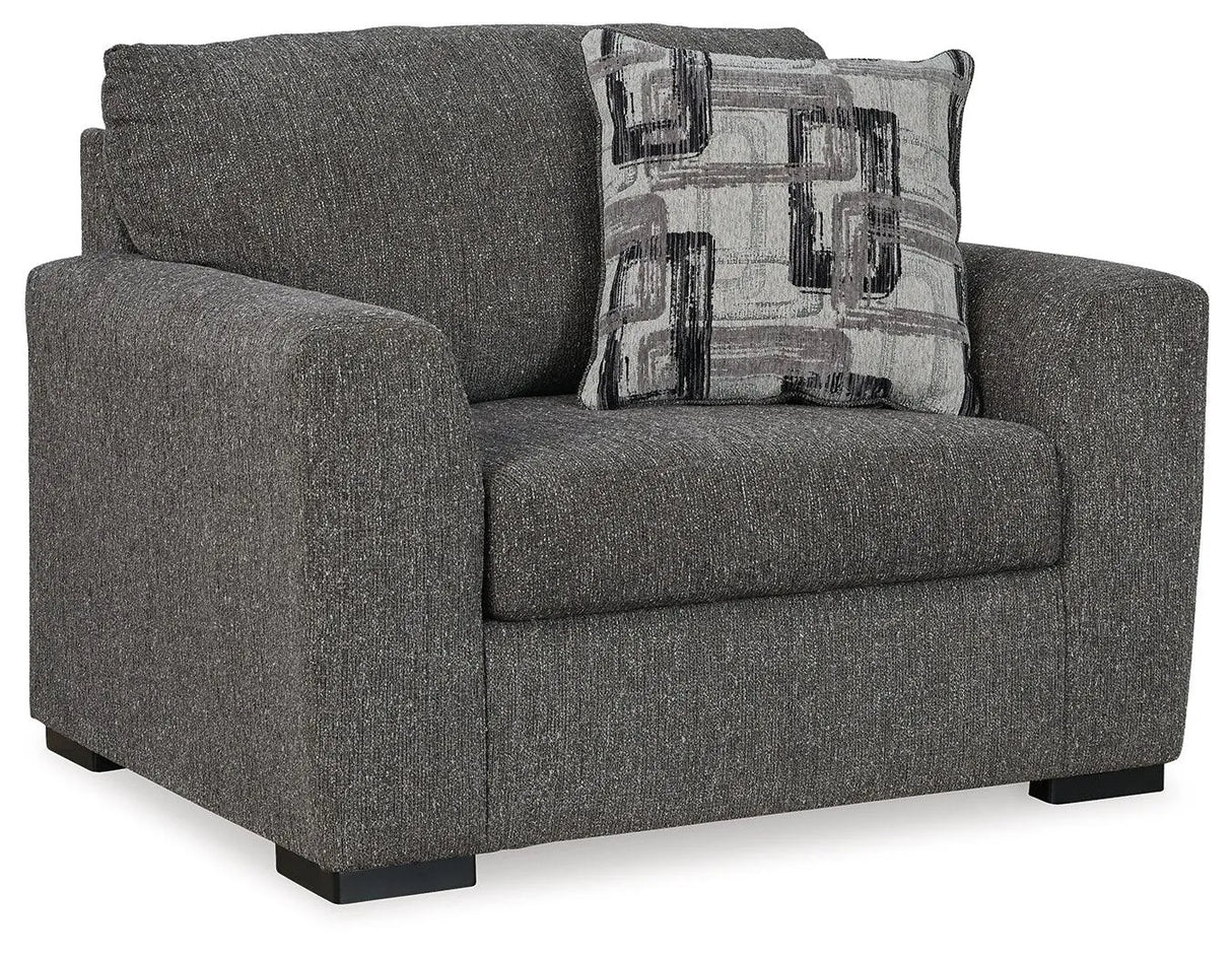 Gardiner Pewter Oversized Chair by Ashley at Eve Furniture