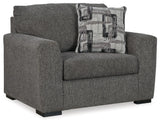 Gardiner Pewter Oversized Chair by Ashley at Eve Furniture