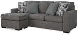 Gardiner Pewter Reversible Sofa Chaise by Ashley at Eve Furniture