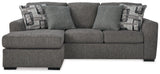 Gardiner Pewter Reversible Sofa Chaise by Ashley at Eve Furniture