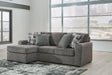 Gardiner Pewter Reversible Sofa Chaise by Ashley at Eve Furniture