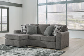 Gardiner Pewter Reversible Sofa Chaise by Ashley at Eve Furniture
