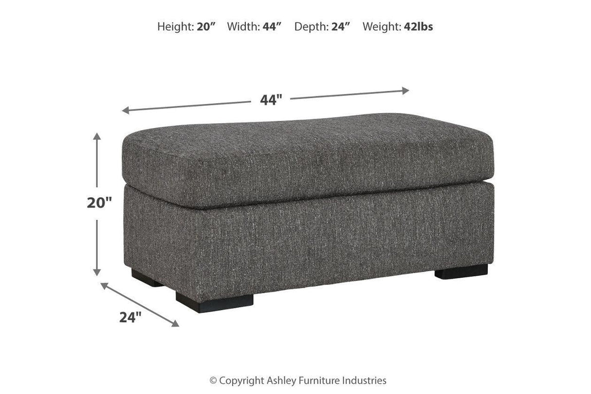 Gardiner Pewter Sofa Chaise and Ottoman by Ashley at Eve Furniture