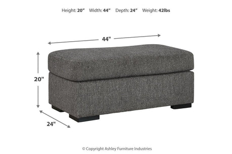 Gardiner Pewter Sofa Chaise and Ottoman by Ashley at Eve Furniture