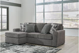 Gardiner Pewter Sofa Chaise and Ottoman by Ashley at Eve Furniture