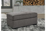 Gardiner Pewter Sofa Chaise and Ottoman by Ashley at Eve Furniture