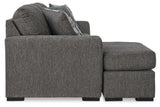 Gardiner Pewter Sofa Chaise and Ottoman by Ashley at Eve Furniture