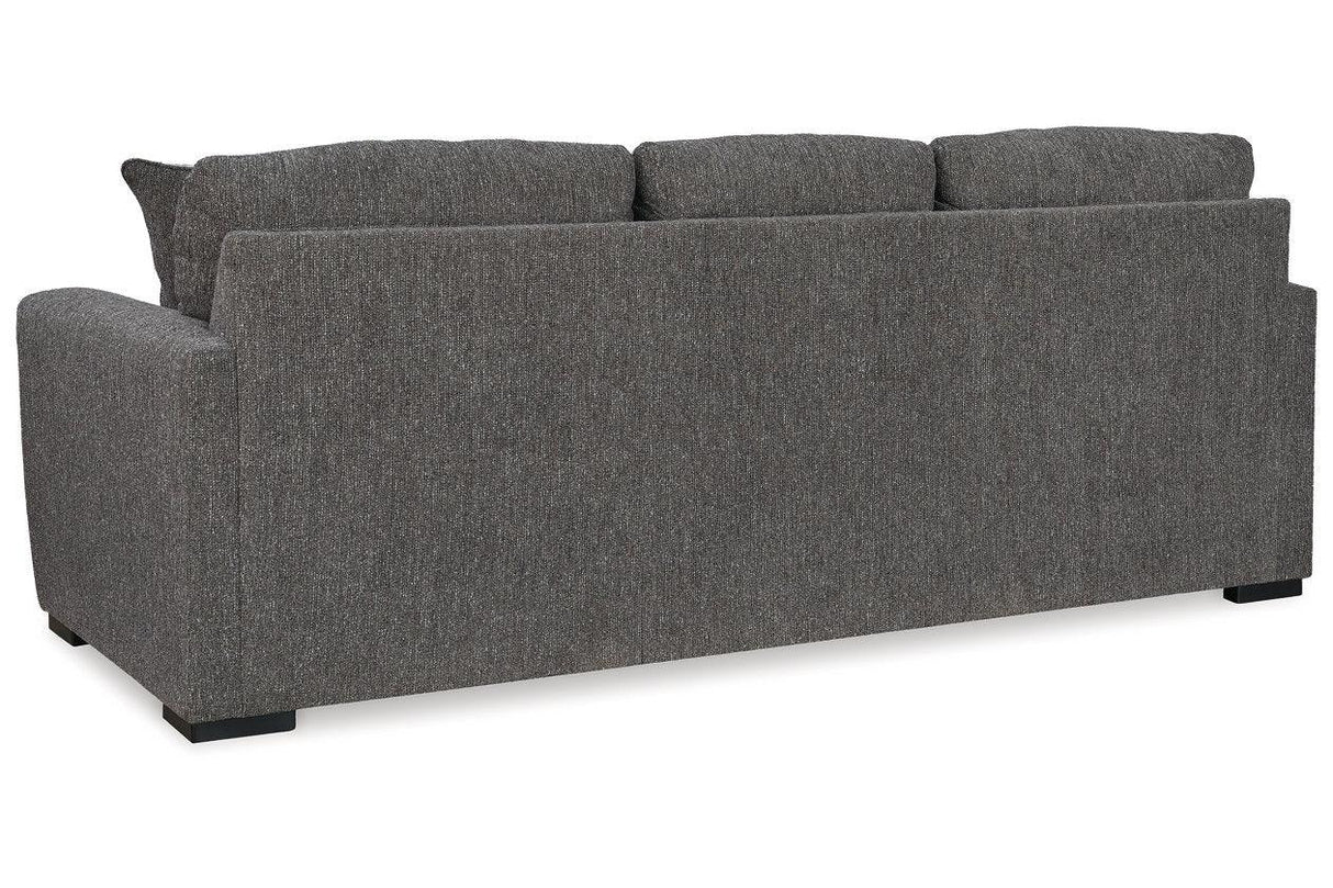 Gardiner Pewter Sofa Chaise and Ottoman by Ashley at Eve Furniture