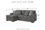 Gardiner Pewter Sofa Chaise and Ottoman by Ashley at Eve Furniture