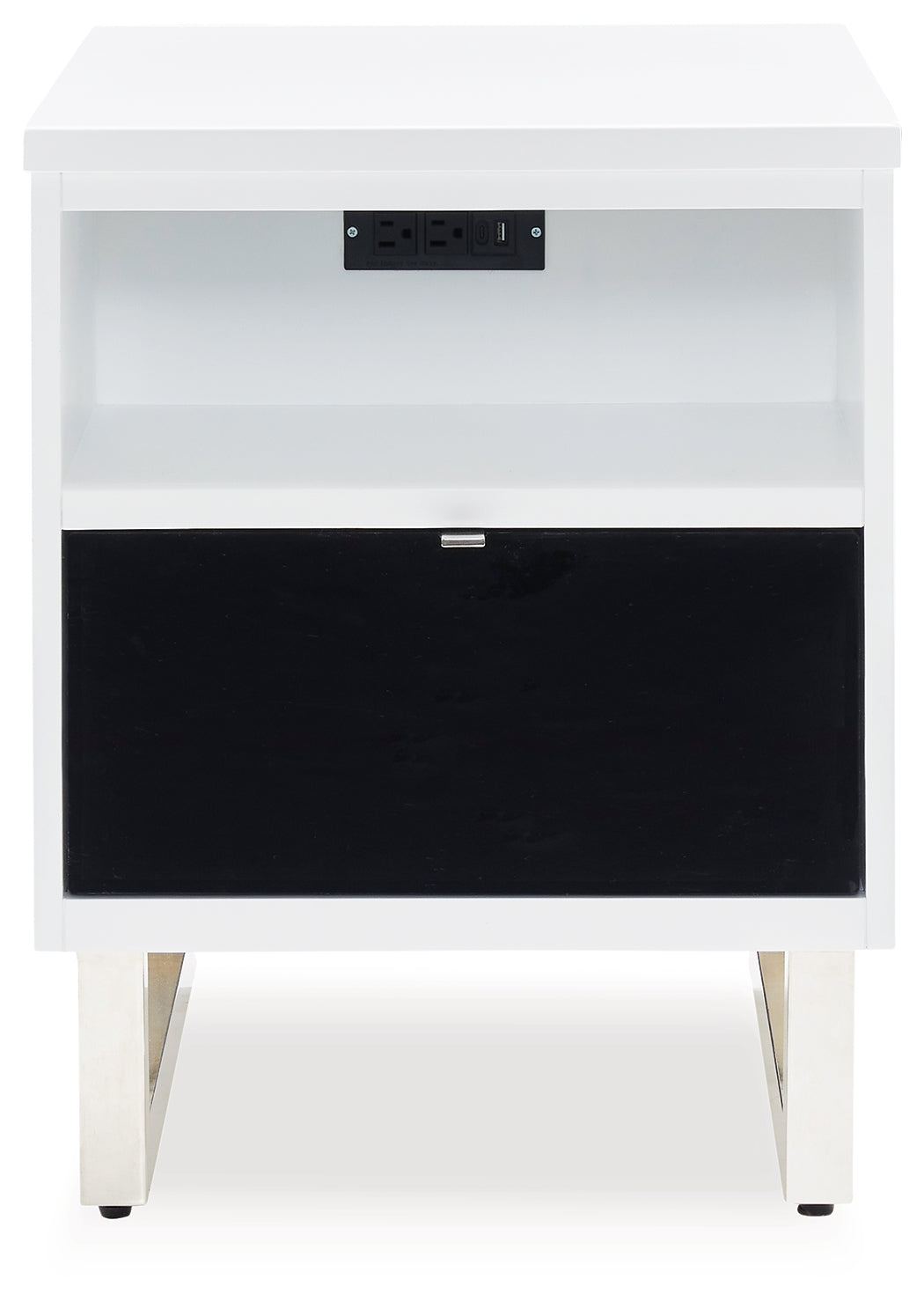 Gardoni White/Black Chairside End Table