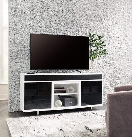 Gardoni White/Black 72" TV Stand by Ashley at Eve Furniture