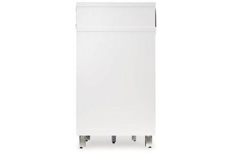 Gardoni White/Black 72" TV Stand with Electric Fireplace by Ashley at Eve Furniture