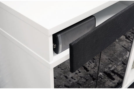 Gardoni White/Black 72" TV Stand with Electric Fireplace by Ashley at Eve Furniture