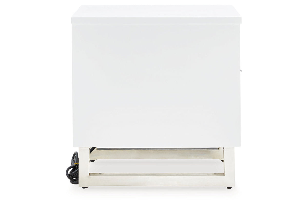 Gardoni White/Black Coffee Table and 2 Chairside End Tables by Ashley at Eve Furniture