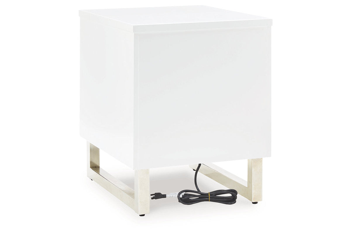 Gardoni White/Black Coffee Table and 2 Chairside End Tables by Ashley at Eve Furniture