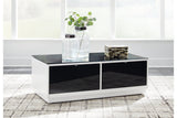 Gardoni White/Black Coffee Table and 2 Chairside End Tables by Ashley at Eve Furniture