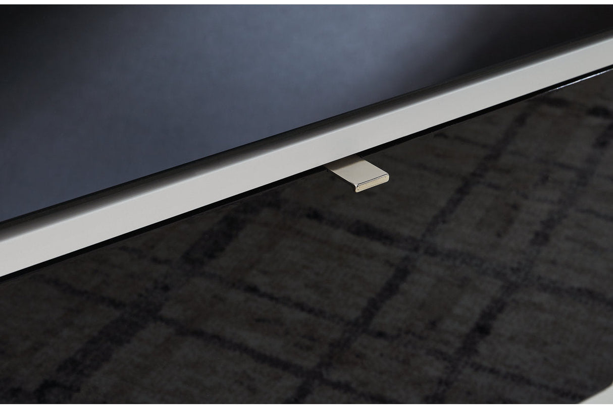 Gardoni White/Black Coffee Table and 2 Chairside End Tables by Ashley at Eve Furniture