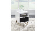 Gardoni White/Black Coffee Table and 2 Chairside End Tables by Ashley at Eve Furniture
