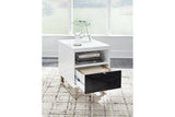 Gardoni White/Black Coffee Table and 2 Chairside End Tables by Ashley at Eve Furniture