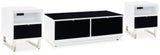 Gardoni White/Black Coffee Table and 2 Chairside End Tables by Ashley at Eve Furniture