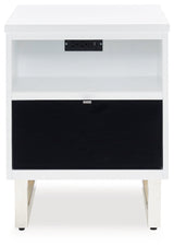 Gardoni White/Black Coffee Table and 2 Chairside End Tables by Ashley at Eve Furniture
