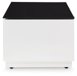 Gardoni White/Black Coffee Table and 2 Chairside End Tables by Ashley at Eve Furniture