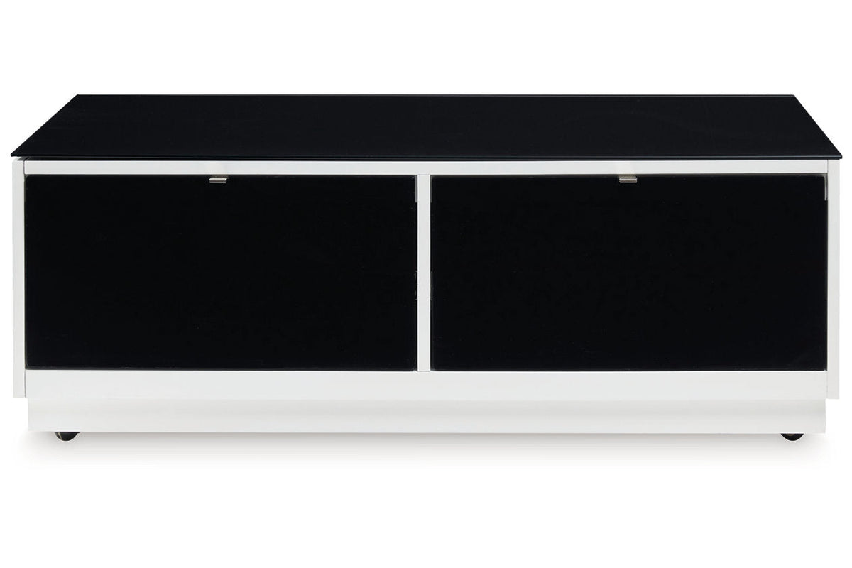 Gardoni White/Black Coffee Table and 2 Chairside End Tables by Ashley at Eve Furniture
