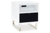 Gardoni White/Black Coffee Table and 2 Chairside End Tables by Ashley at Eve Furniture