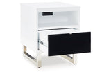 Gardoni White/Black Coffee Table and 2 Chairside End Tables by Ashley at Eve Furniture