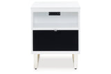 Gardoni White/Black Coffee Table and 2 Chairside End Tables by Ashley at Eve Furniture