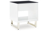 Gardoni White/Black Coffee Table and 2 End Tables by Ashley at Eve Furniture