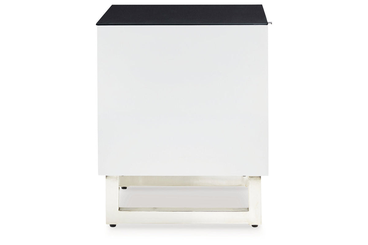 Gardoni White/Black Coffee Table and 2 End Tables by Ashley at Eve Furniture
