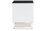 Gardoni White/Black Coffee Table and 2 End Tables by Ashley at Eve Furniture