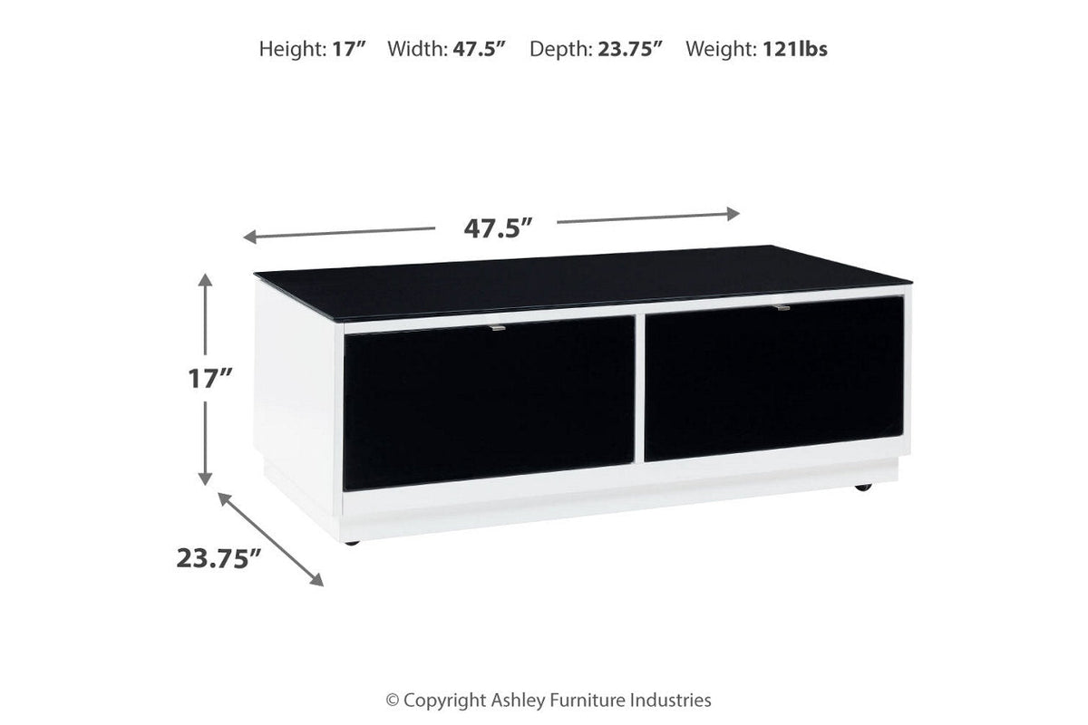 Gardoni White/Black Coffee Table and 2 End Tables by Ashley at Eve Furniture