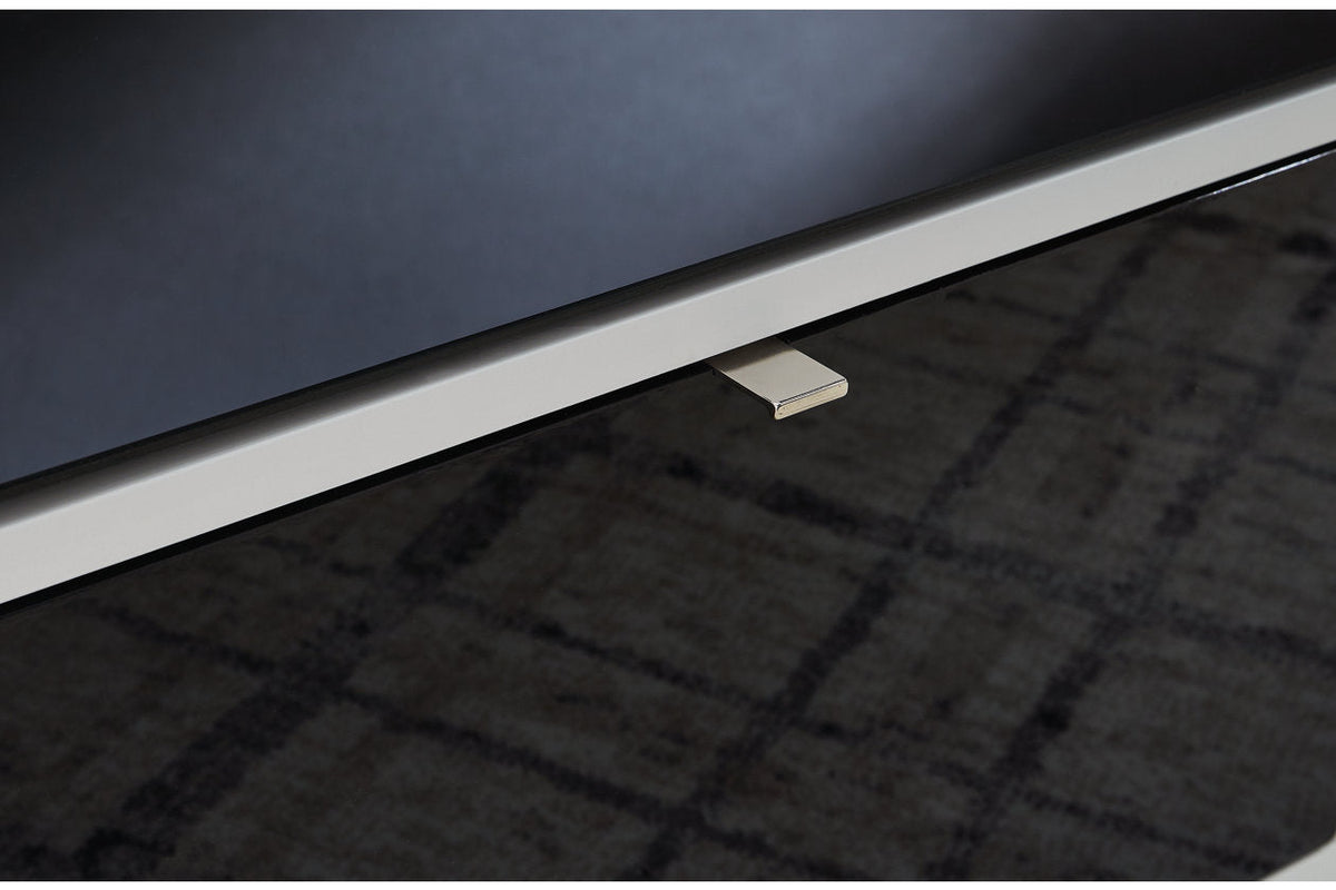 Gardoni White/Black Coffee Table and 2 End Tables by Ashley at Eve Furniture