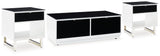 Gardoni White/Black Coffee Table and 2 End Tables by Ashley at Eve Furniture
