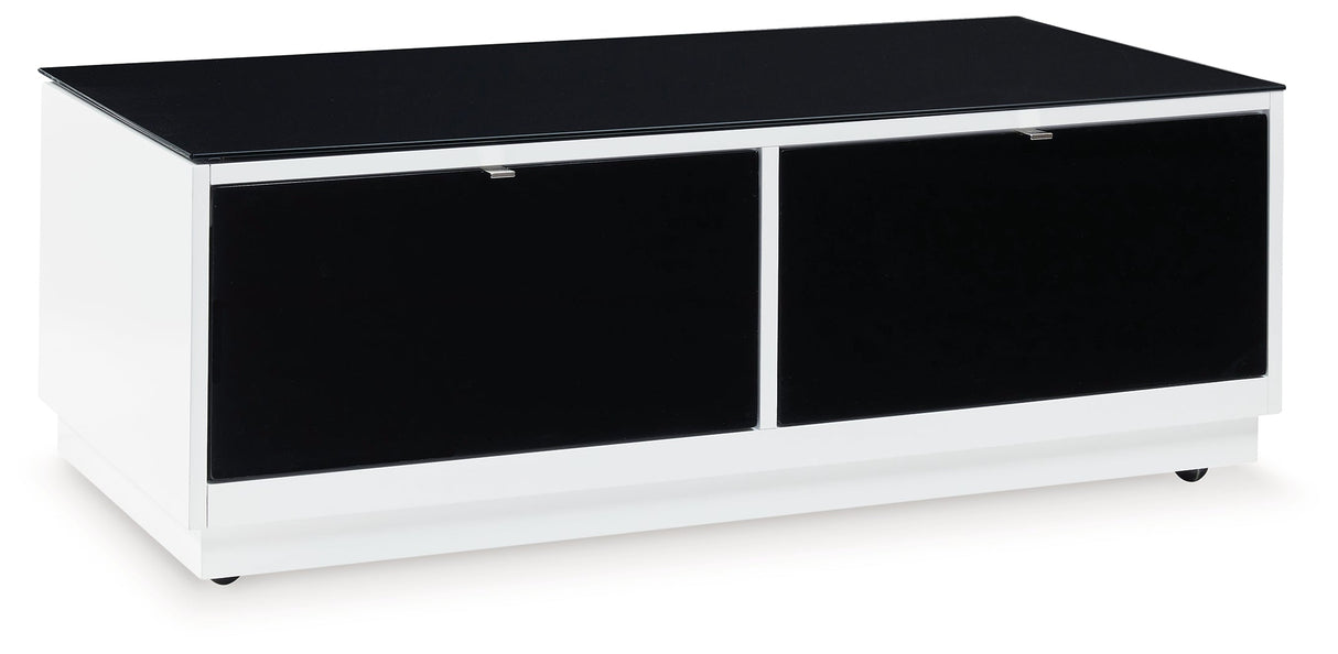 Gardoni White/Black Coffee Table and 2 End Tables by Ashley at Eve Furniture