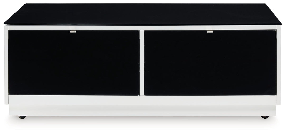 Gardoni White/Black Coffee Table and 2 End Tables by Ashley at Eve Furniture