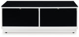 Gardoni White/Black Coffee Table and 2 End Tables by Ashley at Eve Furniture