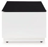 Gardoni White/Black Coffee Table and 2 End Tables by Ashley at Eve Furniture
