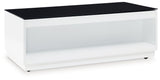 Gardoni White/Black Coffee Table and 2 End Tables by Ashley at Eve Furniture