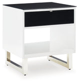 Gardoni White/Black Coffee Table and 2 End Tables by Ashley at Eve Furniture