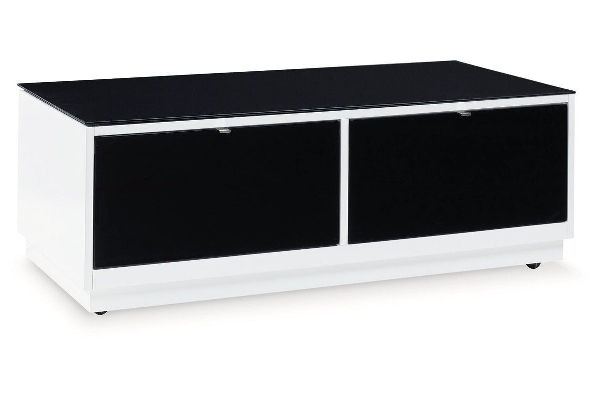 Gardoni White/Black Coffee Table and 2 End Tables by Ashley at Eve Furniture