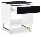 Gardoni White/Black Coffee Table and 2 End Tables by Ashley at Eve Furniture
