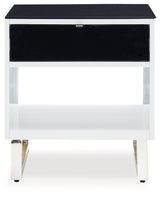 Gardoni White/Black Coffee Table and 2 End Tables by Ashley at Eve Furniture